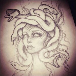 a painting of a man with a large tattoo on his arm