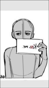 a painting of a man with a black and white striped shirt