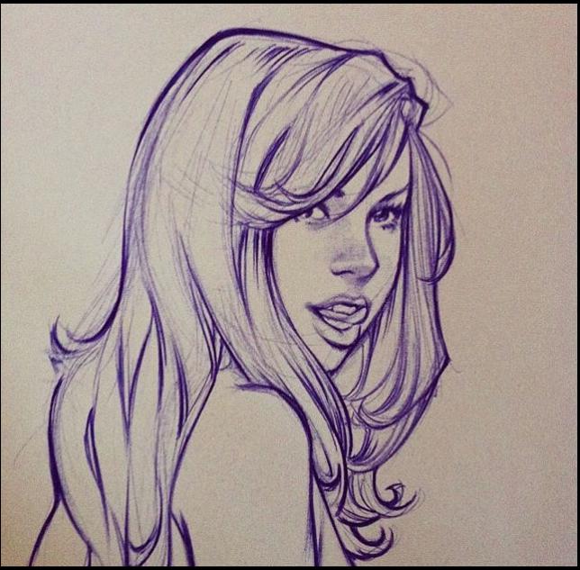 a painting of a woman with a red and white striped shirt