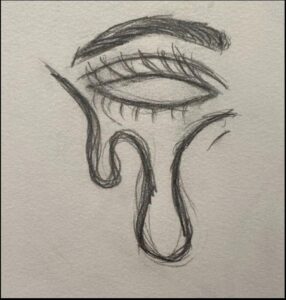 a painting of a bird on a wooden table