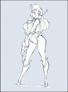 a painting of a woman in a black dress