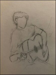 a painting of a painting of a person with a hammer