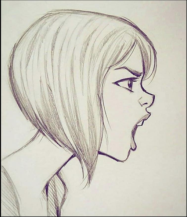 a painting of a person with a black and white background