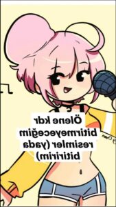 a painting of a woman with a cat on her head