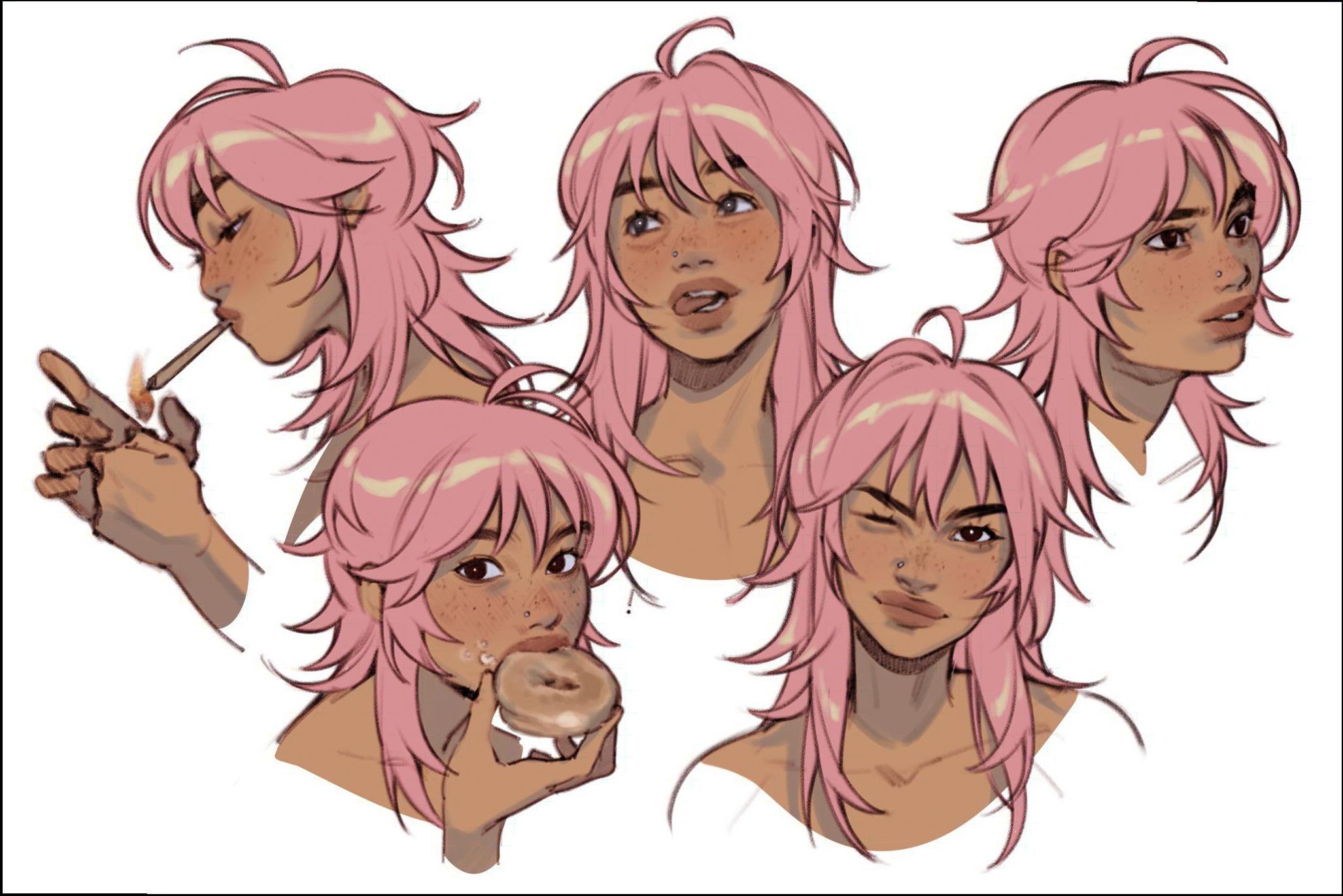 a doll with a red head and a red neck