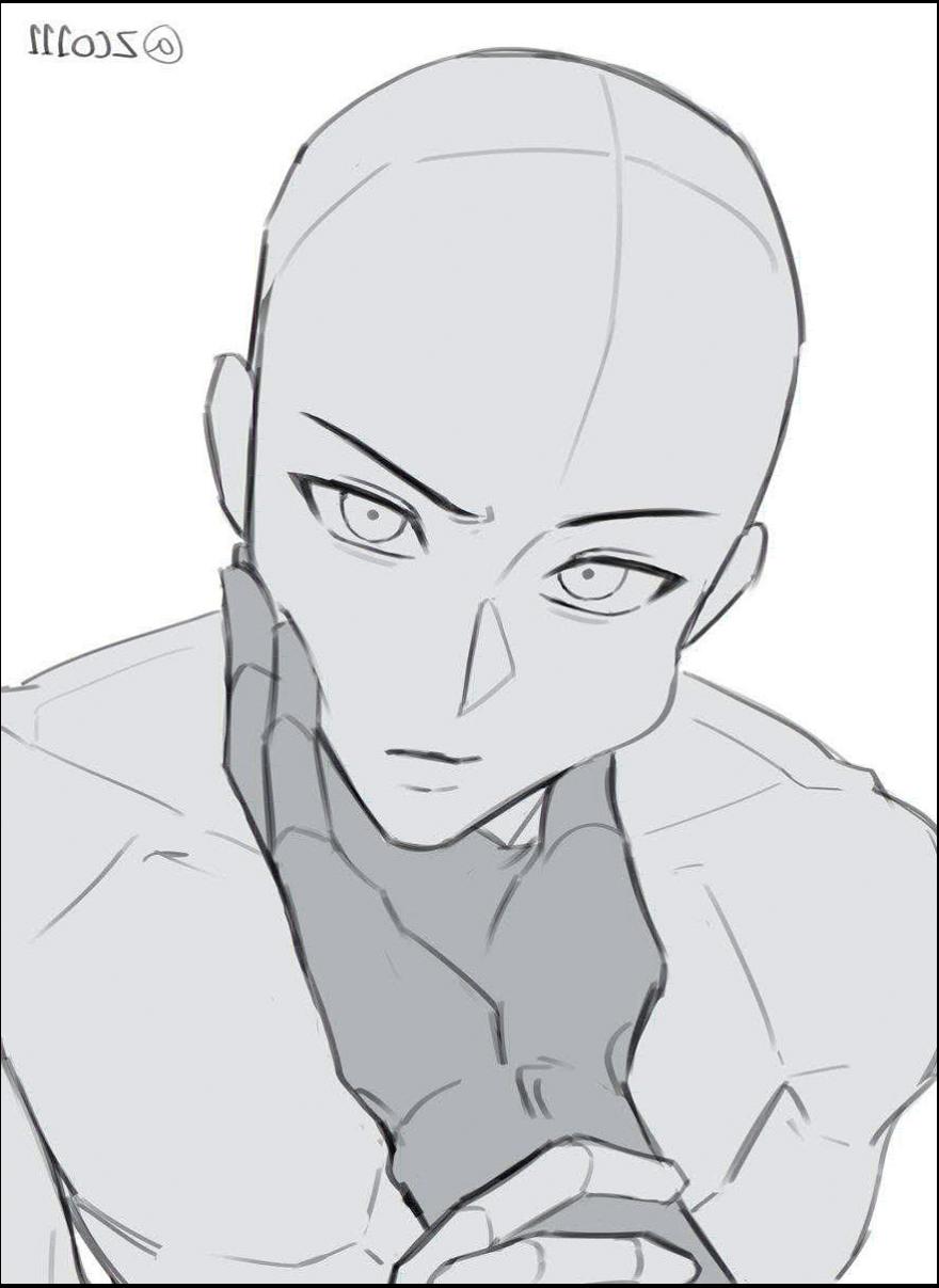 a painting of a man with a black and white background