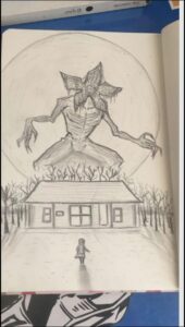 a painting of a man holding a book