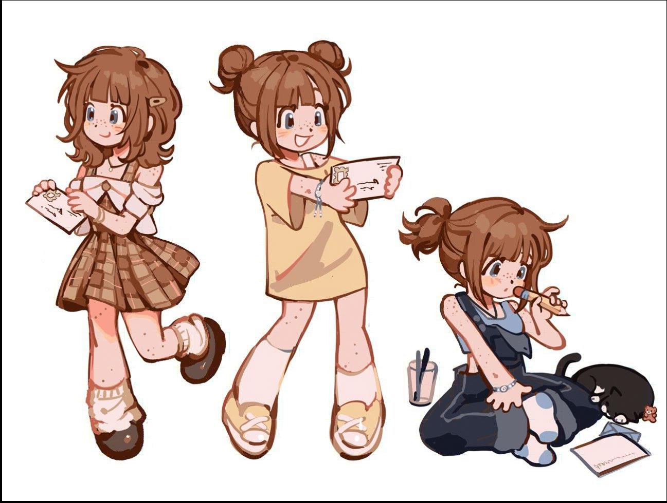 a doll and a doll girl are posed for a picture