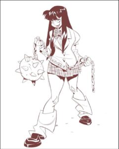 a painting of a man sitting on a bench