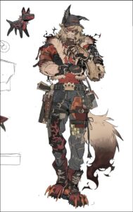 a man dressed in a pirate costume holding a large stuffed animal