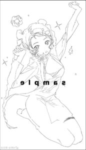 a painting of a woman with a picture of a dog on it