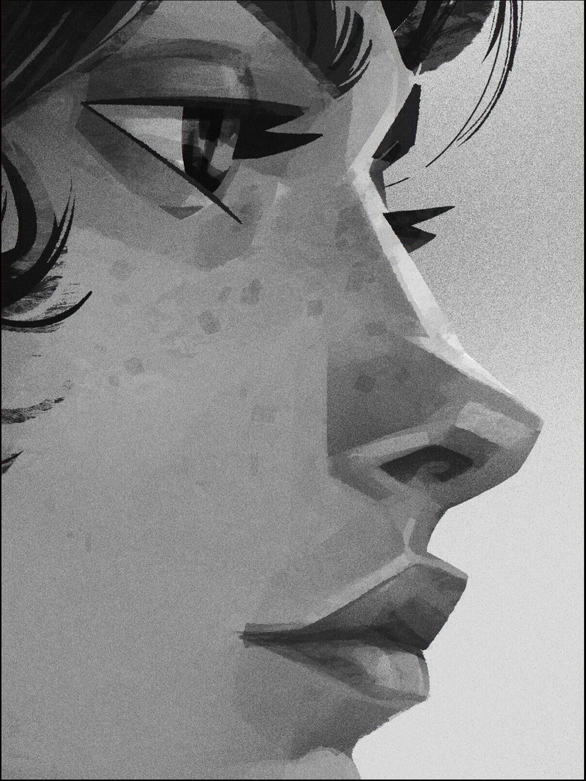 a close up of a person with a pair of scissors