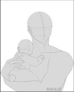 a man is standing in front of a picture of a man