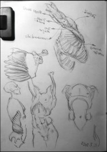 a painting of a man with a cross on his head