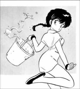 a painting of a man with a black and white striped shirt