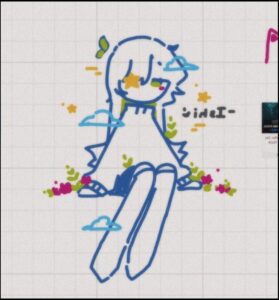 Blue-Skinned Girl with Yellow Star and Flowers Blue-Skinned Girl with Yellow Star and Flowers