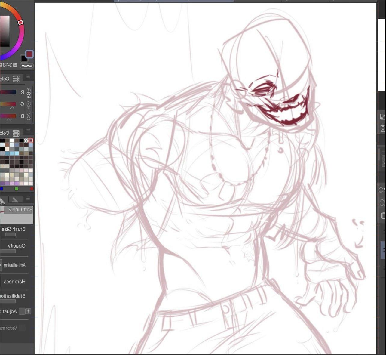 a painting of a painting of a person on a computer