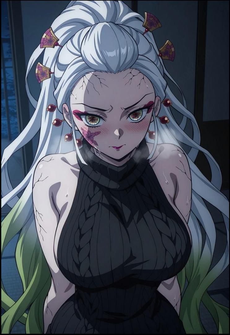 a painting of a woman with a flower on her head