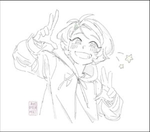 a painting of a man with a large, black bird on his head