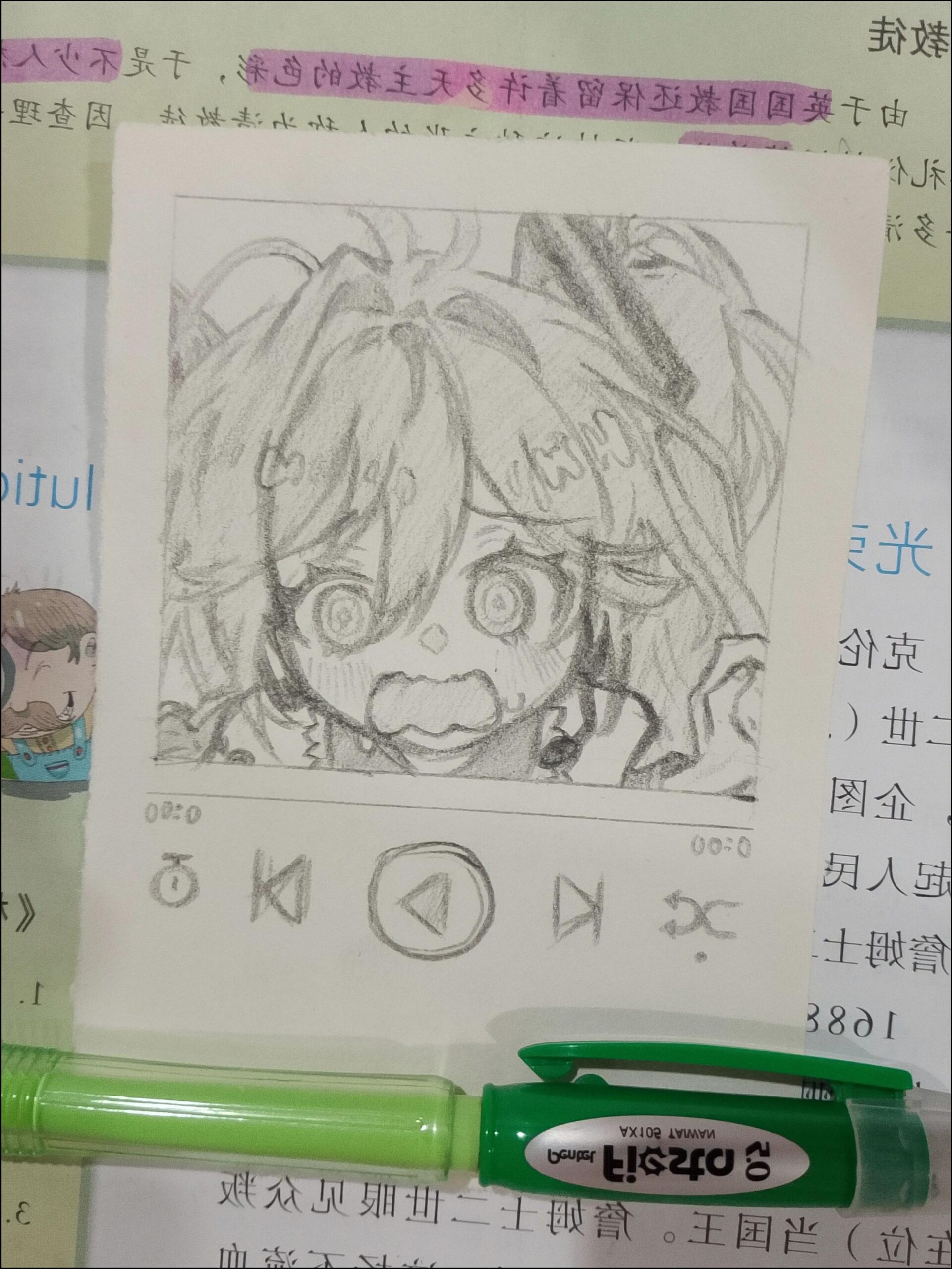 a paper with a picture of a person on it