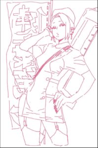 a painting of a man in a suit on a painting