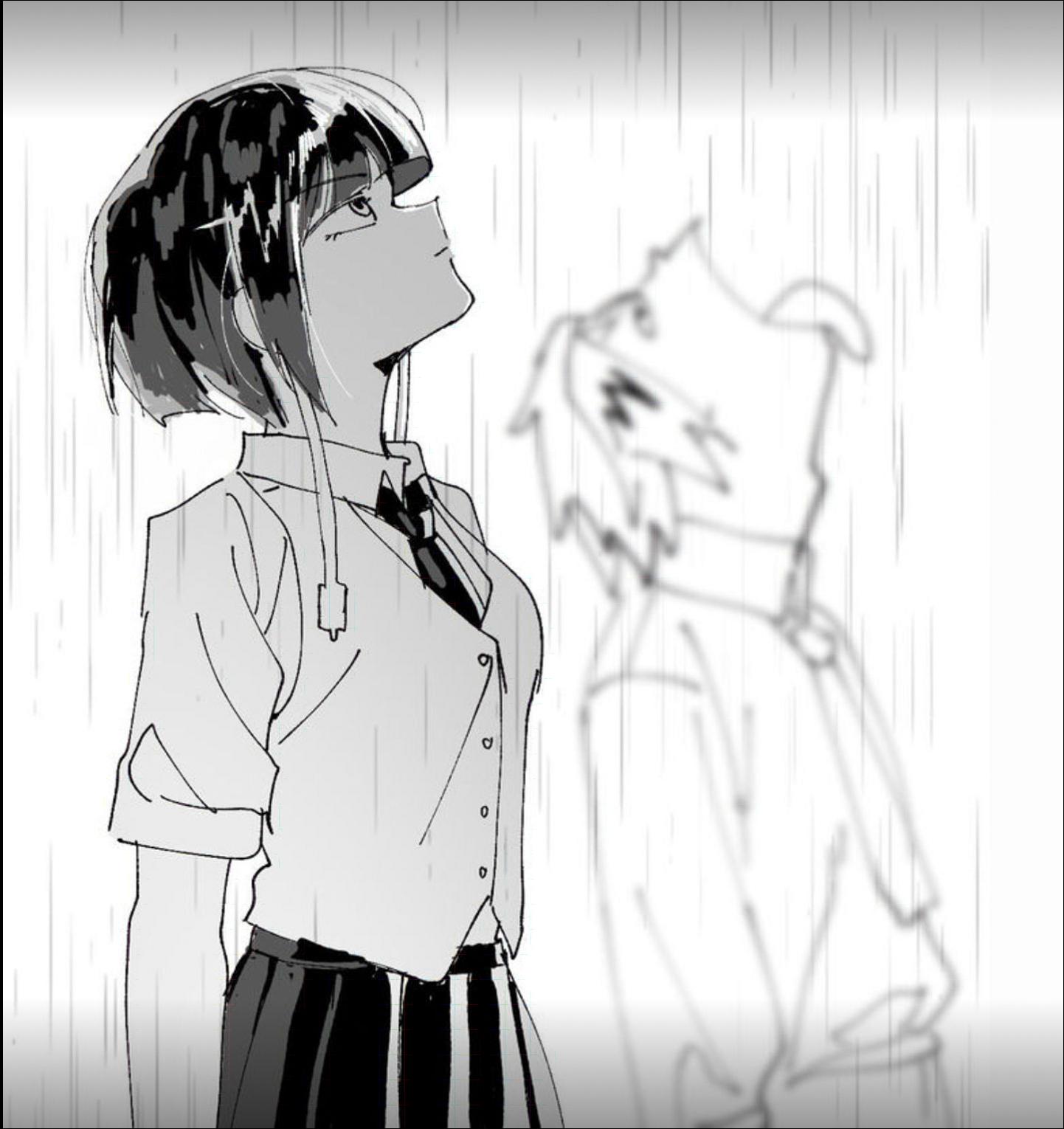 a woman in a black dress and a painting