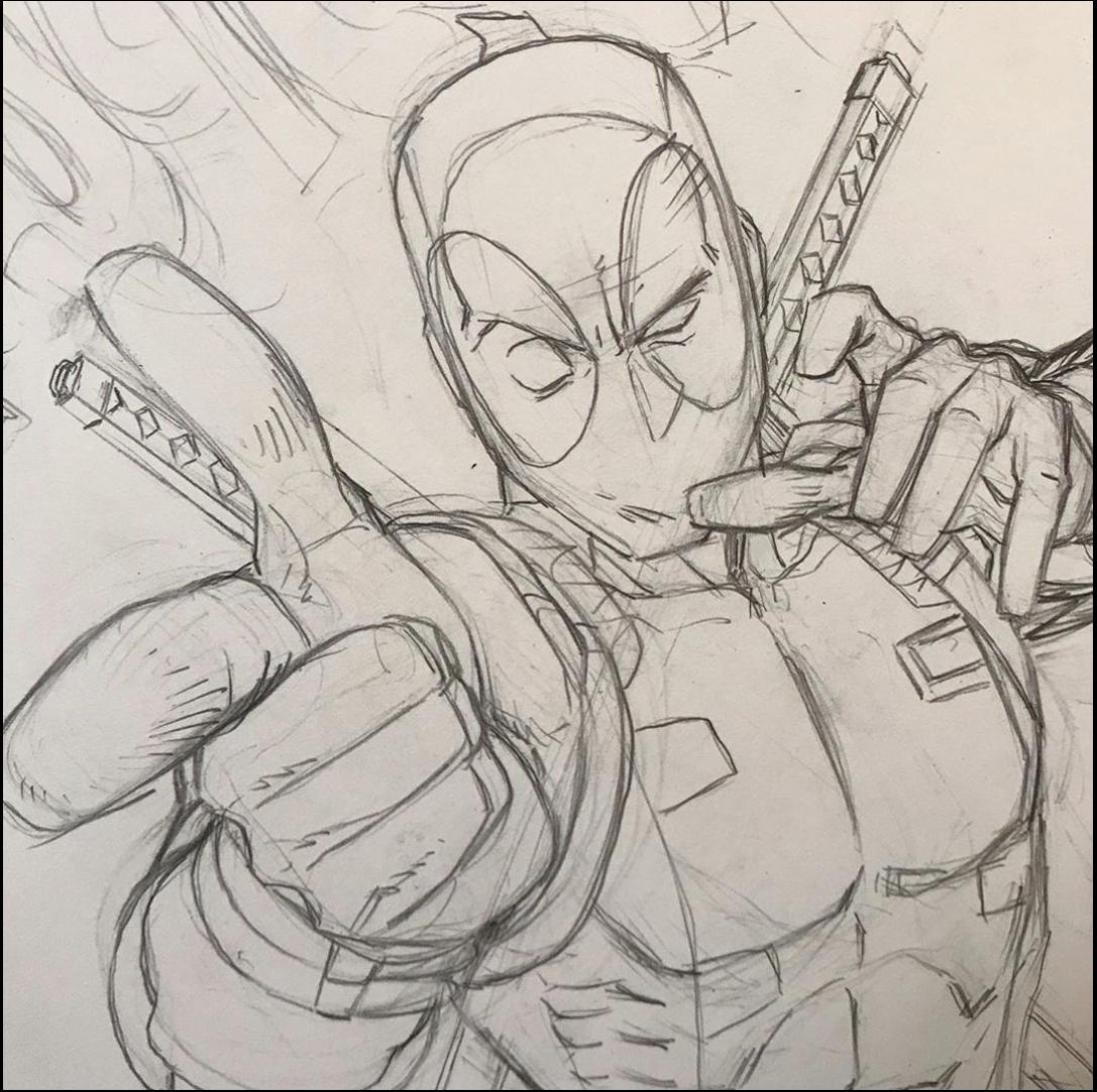 a painting of a painting of a man with a black and white striped shirt