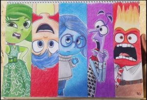 a collage of photos of a man with a colorful tie