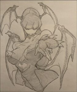 a painting of a bird on a table