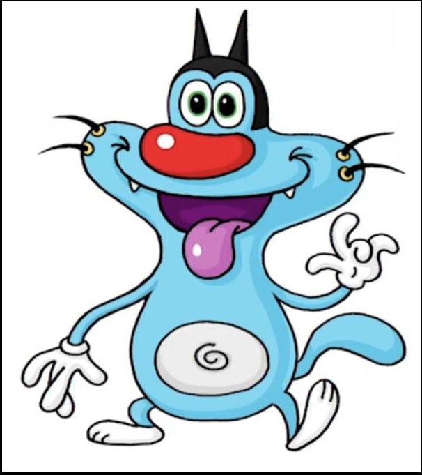 a cartoon of a cat with a cartoon on it