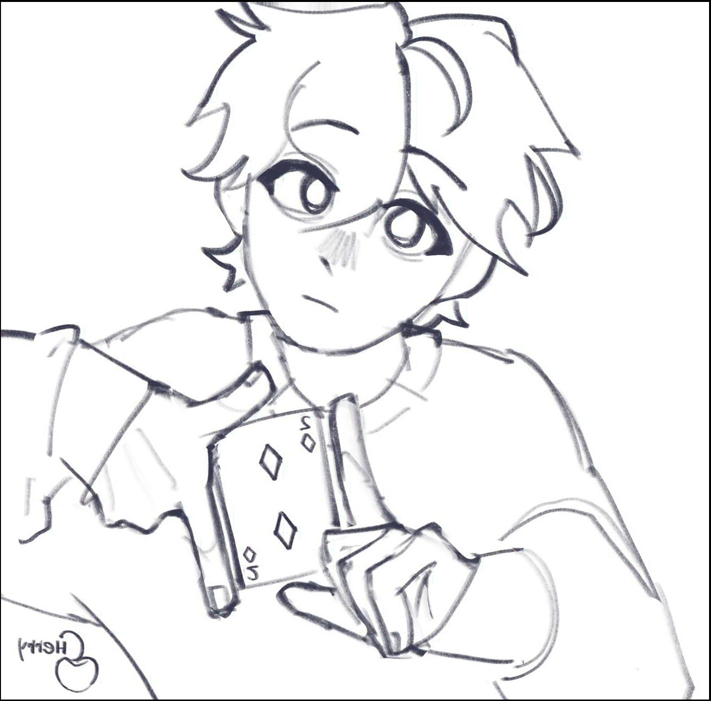 a painting of a woman with a black and white striped shirt