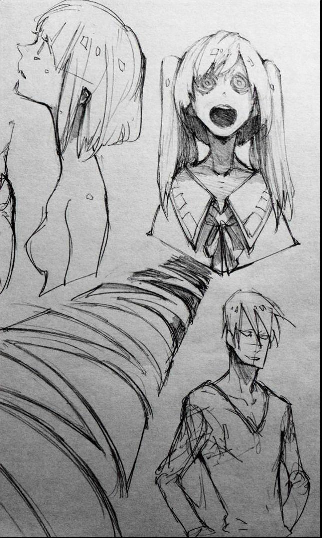 a painting of a man with a black and white striped shirt