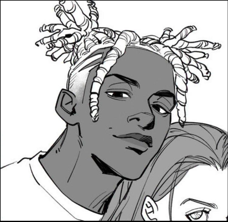 a painting of a woman with a cat on her head