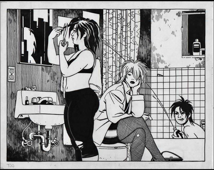 a woman is standing next to a man