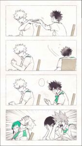 a collage of photos of a person with a pair of scissors