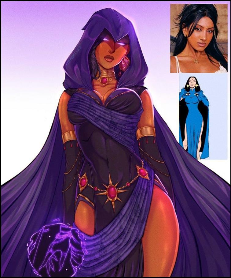 a woman in a bikini and a man in a blue and white striped shirt