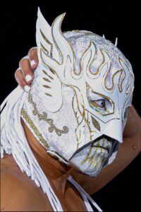 a person wearing a black and white striped shirt