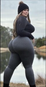 a woman in a black skirt and black boots standing on a beach