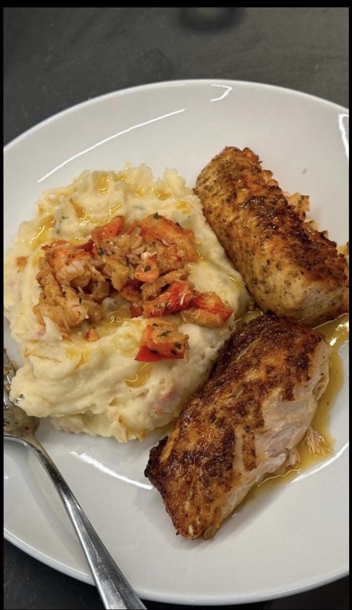 a plate of food with meat and vegetables