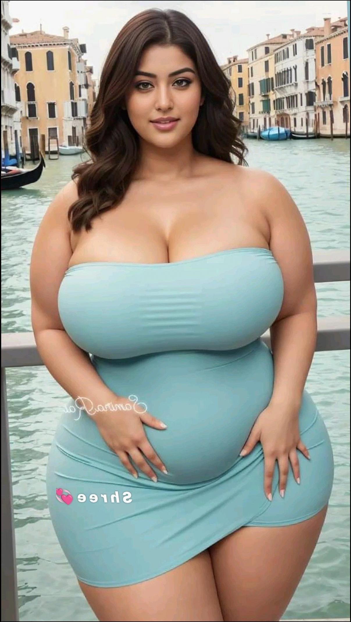 a woman in a bikini holding a blue and white surfboard