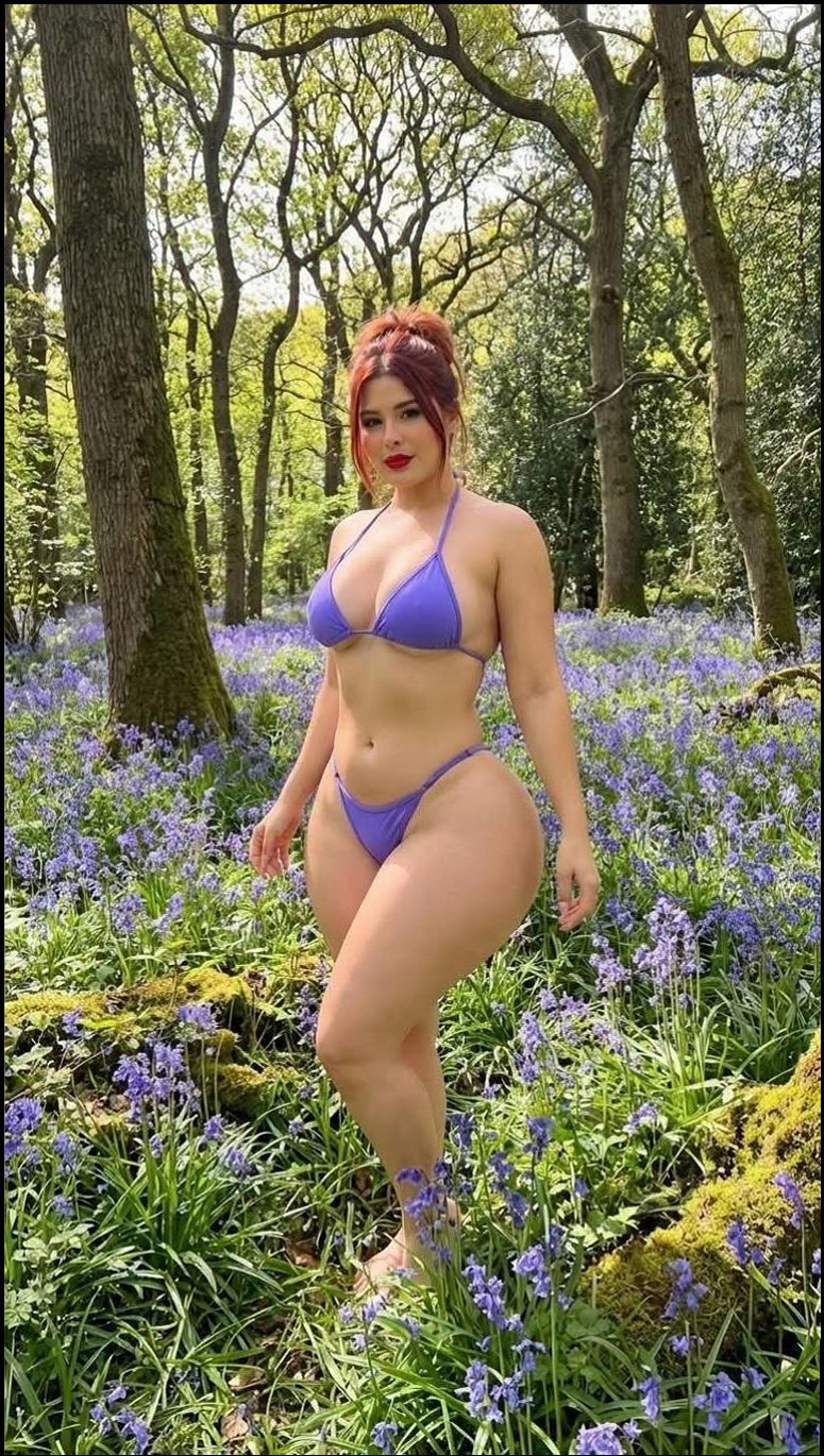 a woman in a pink dress is in a field